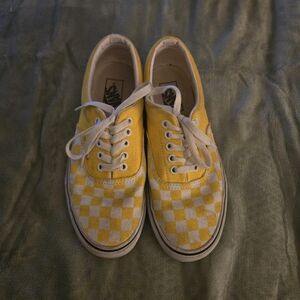 VANS Classic Yellow & White Checkered Shoes